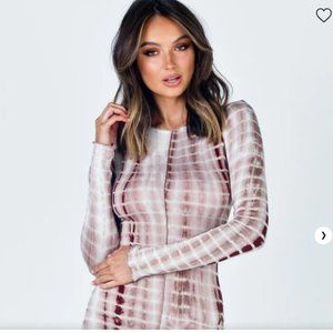 TIE DYE MINI DRESS BROWN Size 4